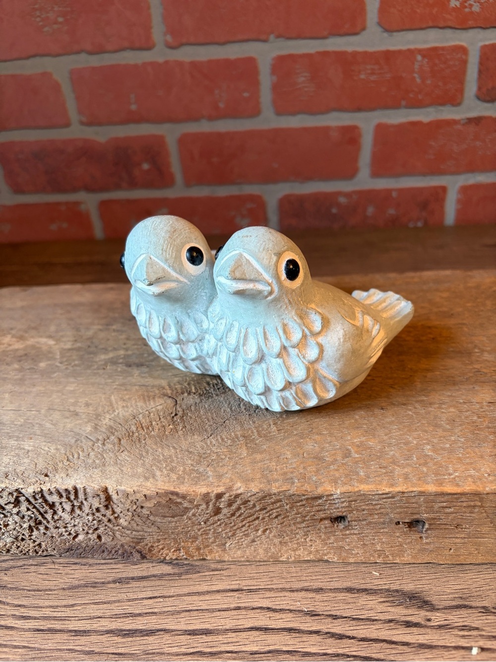 Isabel Bloom Concrete Lovebirds Bird Figurine Sculpture I Signed I Iowa Art-EUC